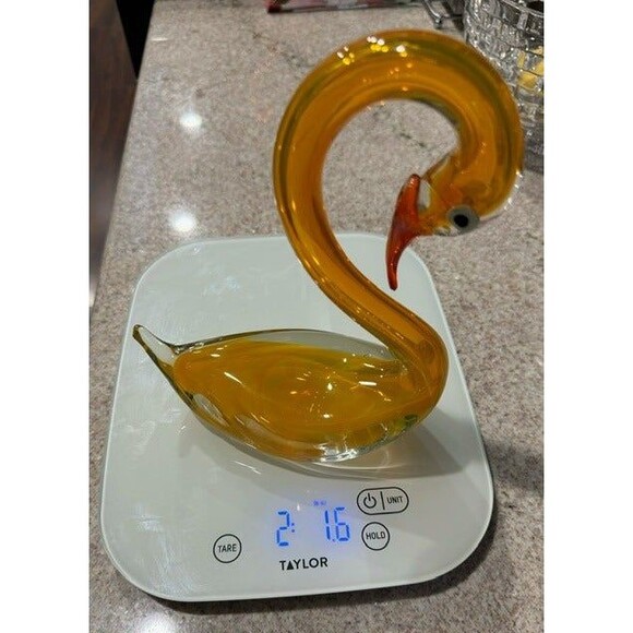 Vintage Collectible Murano Art Glass Swans in red and yellow - Picture 7 of 9